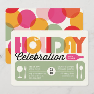 Colourful Typography Modern Holiday Party Invite