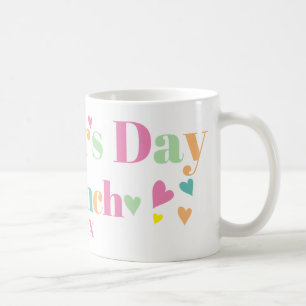 Colourful typography pink Mothers Day Brunch Apron Coffee Mug