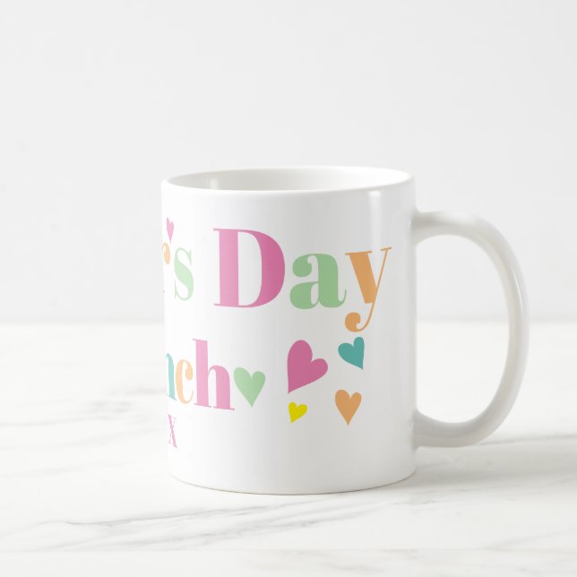 Colourful typography pink Mothers Day Brunch Apron Coffee Mug (Right)