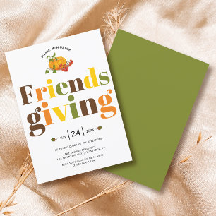 Colourful typography pumkin Friendsgiving Invitation