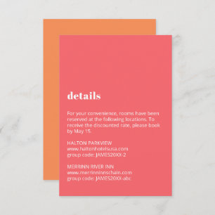 Colourful Typography Wedding Details Enclosure Card