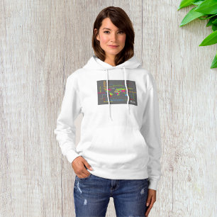 Colourful Typography World Map Modern Word Travel Hoodie