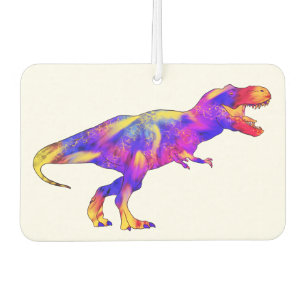 Colourful Tyrannosaurus Rex Psychedelic Dinosaur Car Air Freshener