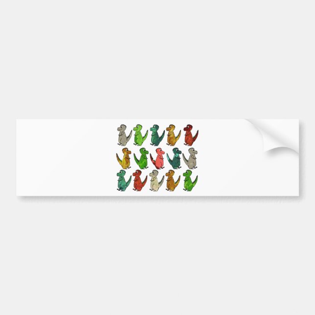 Colourful Tyrannosaurus Rex T Rex Dinosaur Pattern Bumper Sticker (Front)