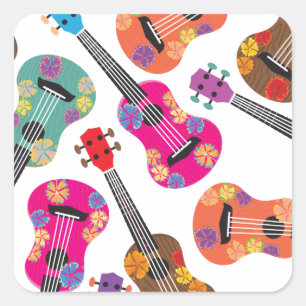 Colourful Ukeleles Square Sticker