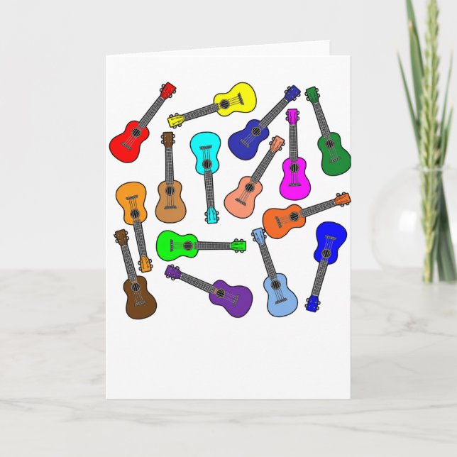 Colourful Ukuleles Card (Front)