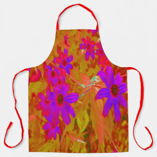 Colourful Ultra-Violet, Magenta and Red Wildflower Apron