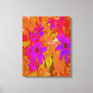 Colourful Ultra-Violet, Magenta and Red Wildflower Canvas Print