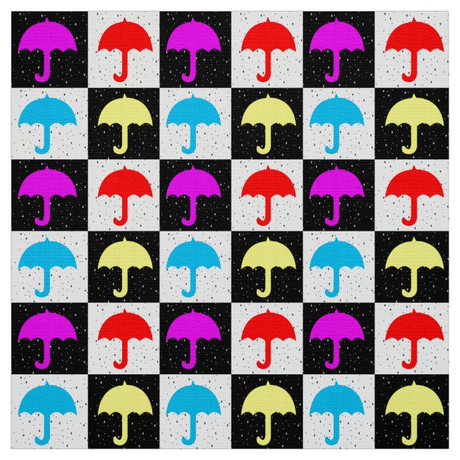 Colourful Umbrella Check Pattern Fabric (Swatch)