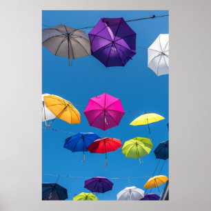 Colourful Umbrella Lane Nassau Bahamas Poster