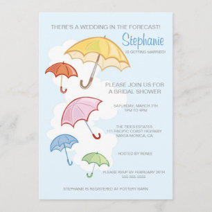 Colourful Umbrellas Bridal Shower Invitation