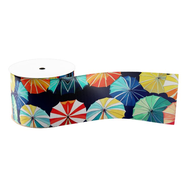 Colourful Umbrellas  Grosgrain Ribbon (Spool)