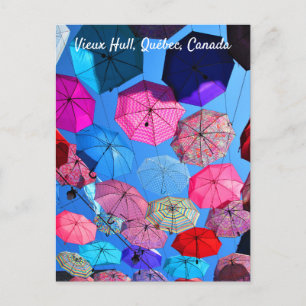 Colourful Umbrellas in Vieux Hull Québec Postcard
