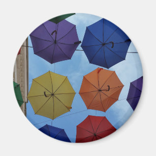 Colourful umbrellas magnet