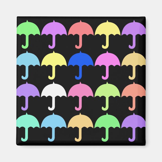 Colourful Umbrellas Magnet (Front)