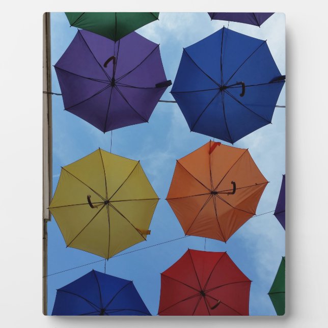 Colourful umbrellas plaque (Front)