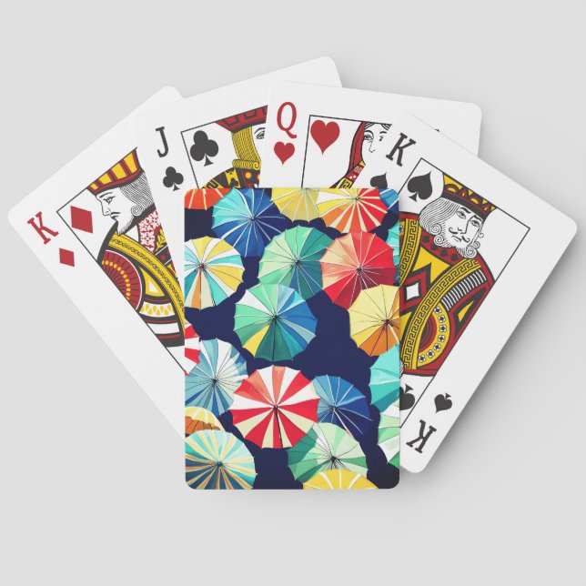 Colourful Umbrellas  Playing Cards (Back)