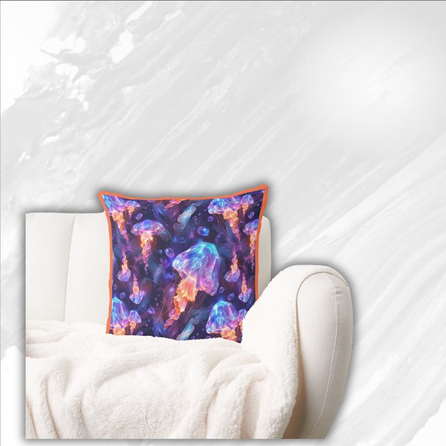Colourful Under the Sea Jellyfish | Cushion (Creator Uploaded)