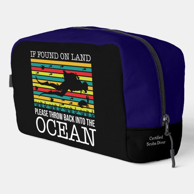 Colourful Underwater Exploration With Scuba Diver Dopp Kit (Right Corner)