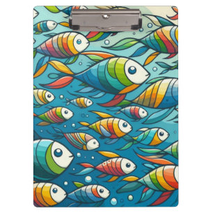 Colourful underwater fish art clipboard