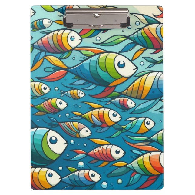 Colourful underwater fish art clipboard (Front)
