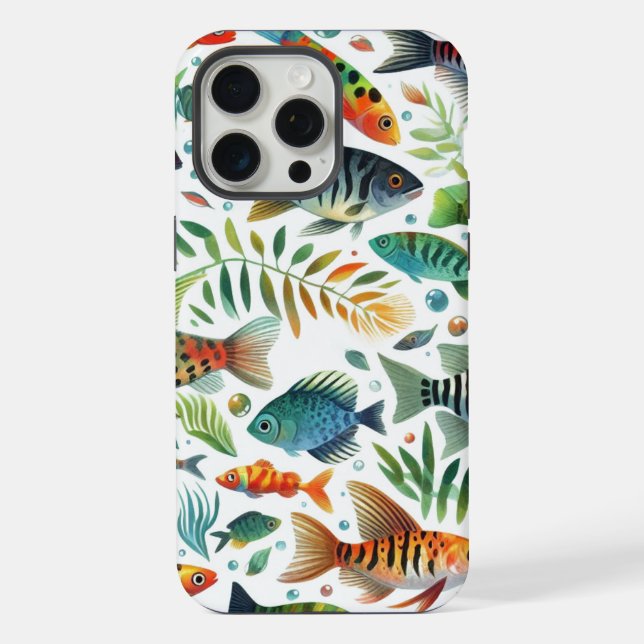 Colourful underwater fish art iPhone case (Back)