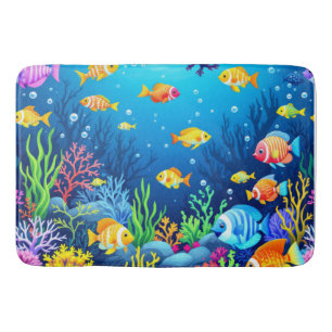 Colourful Underwater Scene Bath Mat