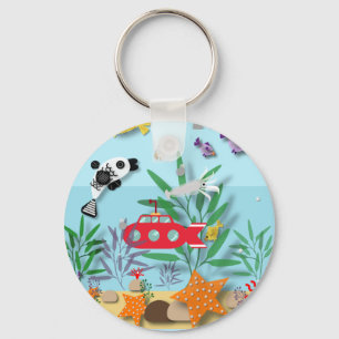 Colourful Underwater Scene  Key Ring