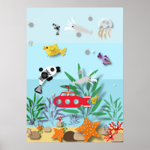 Colourful Underwater Scene   Poster