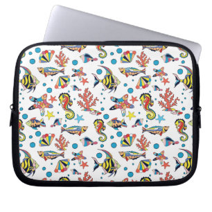 Colourful Underwater Sea Life Pattern Laptop Sleeve