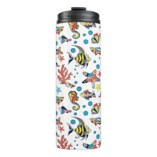 Colourful Underwater Sea Life Pattern Thermal Tumbler
