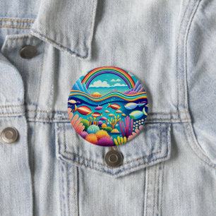 Colourful Underwater Under the Rainbow 7.5 Cm Round Badge