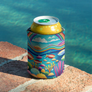 Colourful Underwater Under the Rainbow Can Cooler