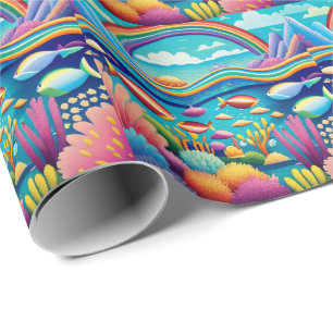 Colourful Underwater Under the Rainbow Wrapping Paper