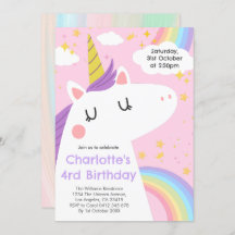 Colourful Unicorn and Rainbows Birthday Party