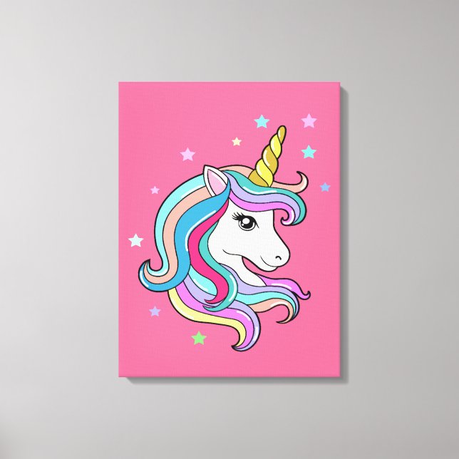 Colourful Unicorn Canvas Print (Front)