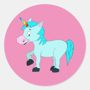 Colourful Unicorn Classic Round Sticker