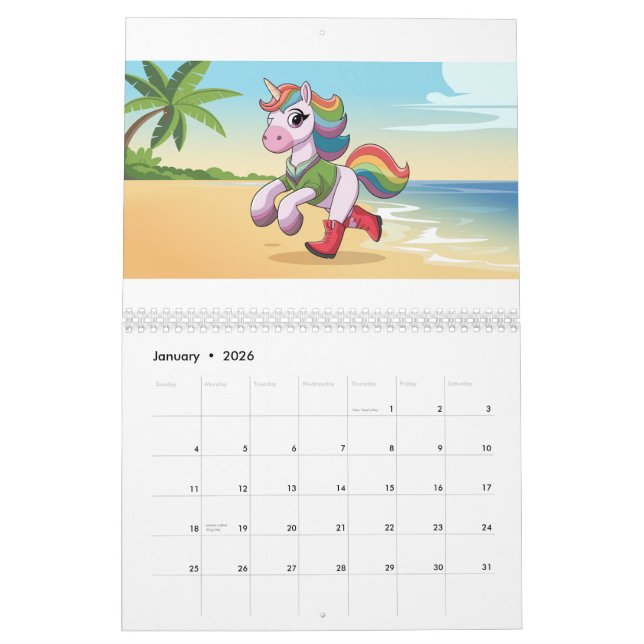 Colourful Unicorn Collection Calendar (Jan 2026)