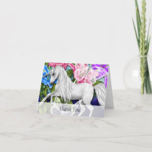 Colourful Unicorn, Floral and Butterfly Thank You