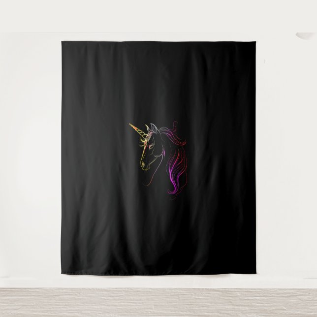 Colourful Unicorn Head Magic Tank Top Tapestry (Front)