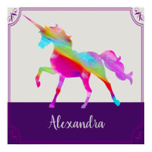 Colourful Unicorn Kid's Name Personalised
