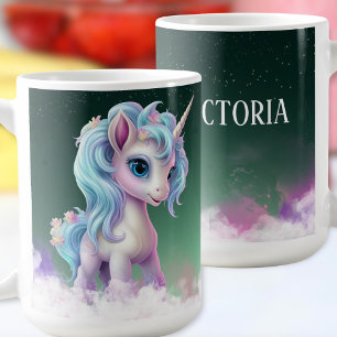 Colourful Unicorn Name Mug