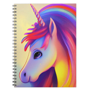 Colourful unicorn painting notebook