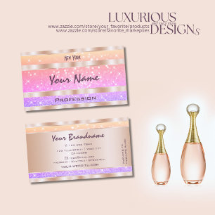 Colourful Unicorn Pastel Rainbow Glitter Stars Business Card