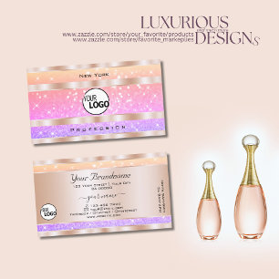 Colourful Unicorn Pastel Rainbow Glitter Stars Log Business Card