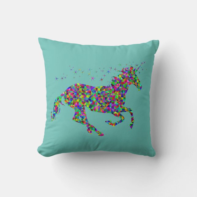 Colourful Unicorn Pillow (Front)