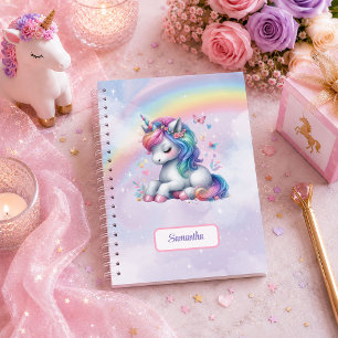 Colourful Unicorn Pink Purple Girl Birthday Person Notebook