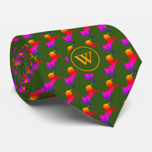 Colourful   UNICORN plus   MONOGRAM Green Tie