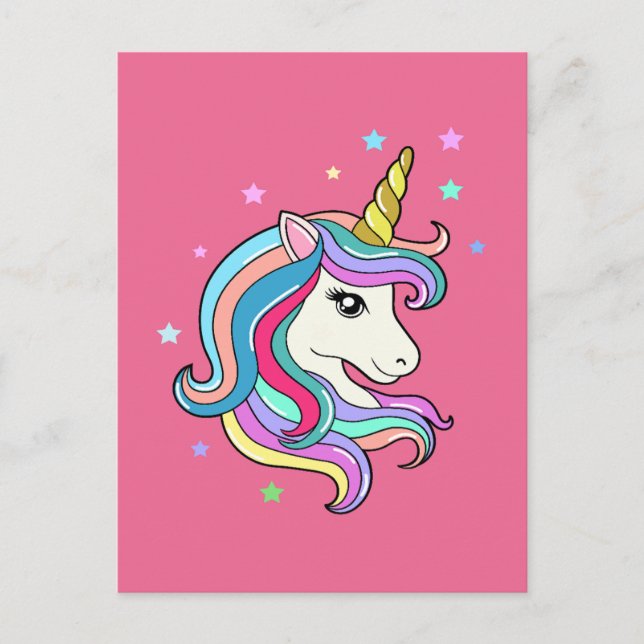 Colourful Unicorn Postcard (Front)