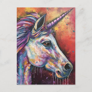 Colourful Unicorn Postcard